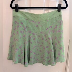 MARC JACOBS Fresh Mint Multi Abstract Floral Silk Flared Skirt Size 4